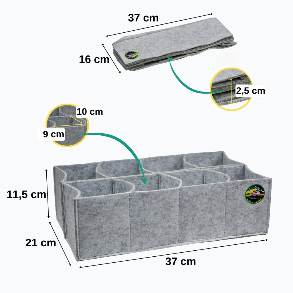 CupCamper - Organizador de Tazas / Vasos Antivibración para Camper y Autocaravana
