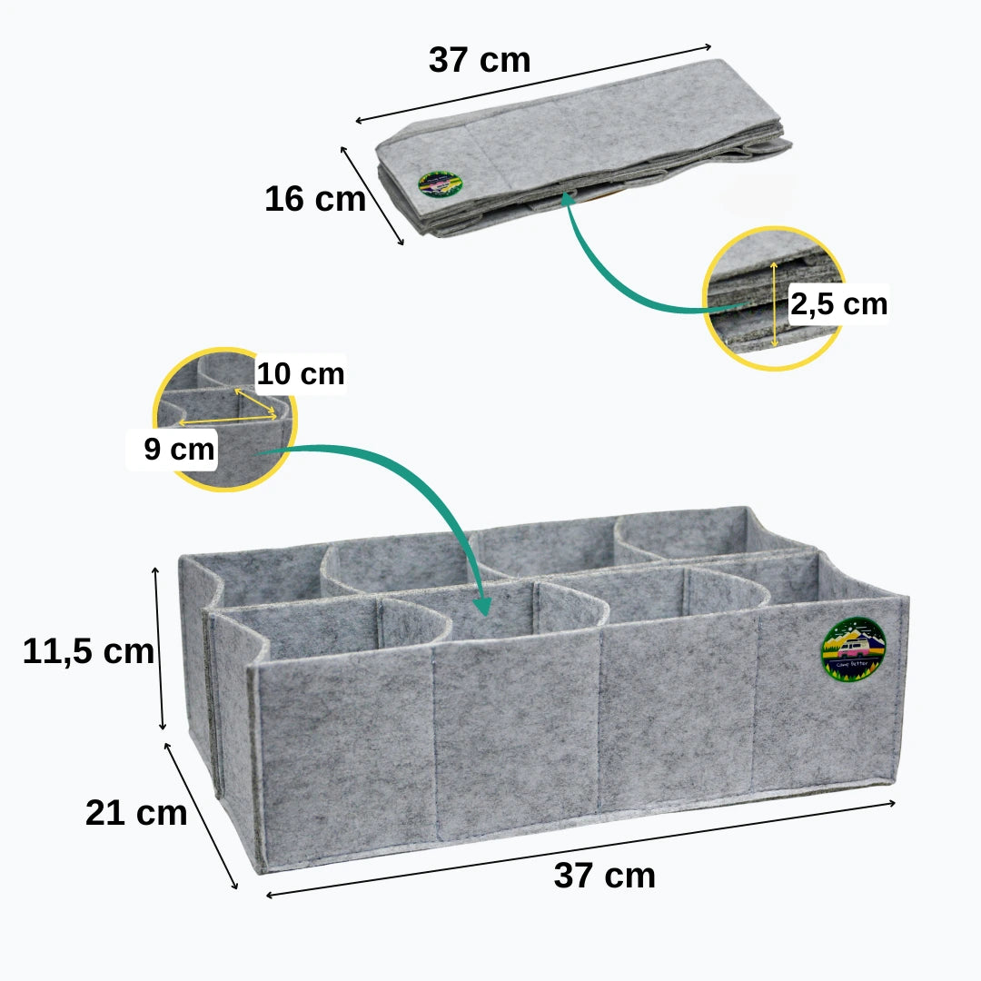 CupCamper - Organizador de Tazas / Vasos Antivibración para Camper y Autocaravana