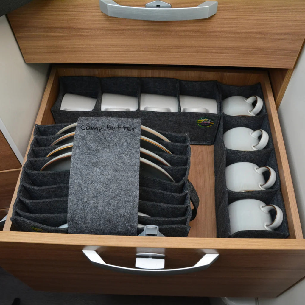 PlateCamper - Organizador de Platos Antivibración para Camper y Autocaravana