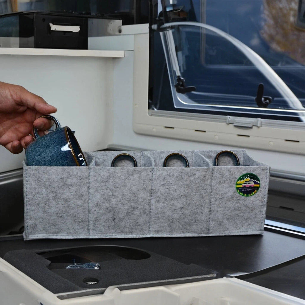 CupCamper - Organizador de Tazas / Vasos Antivibración para Camper y Autocaravana